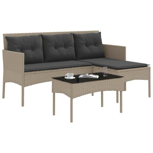Gartensofa-set 2 stk. Poly-Rattan