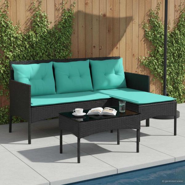 ARDEBO.de - Gartensofa-set 2 Stk. Poly-Rattan