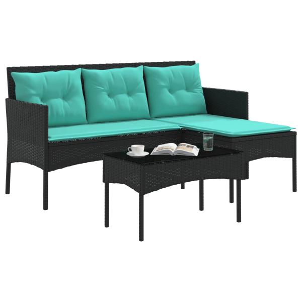 Gartensofa-set 2 Stk. Poly-Rattan