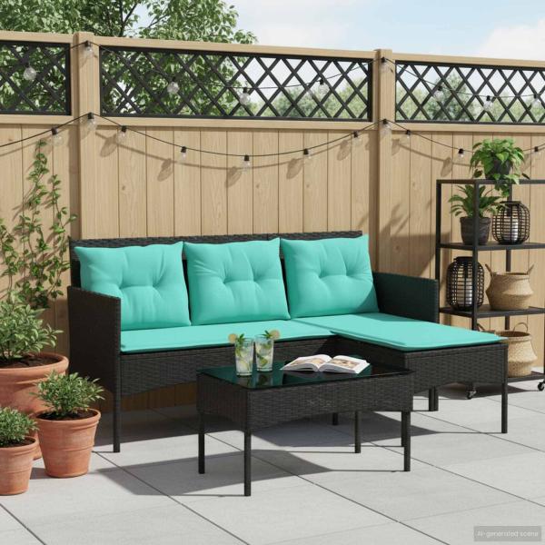 Gartensofa-set 2 Stk. Poly-Rattan