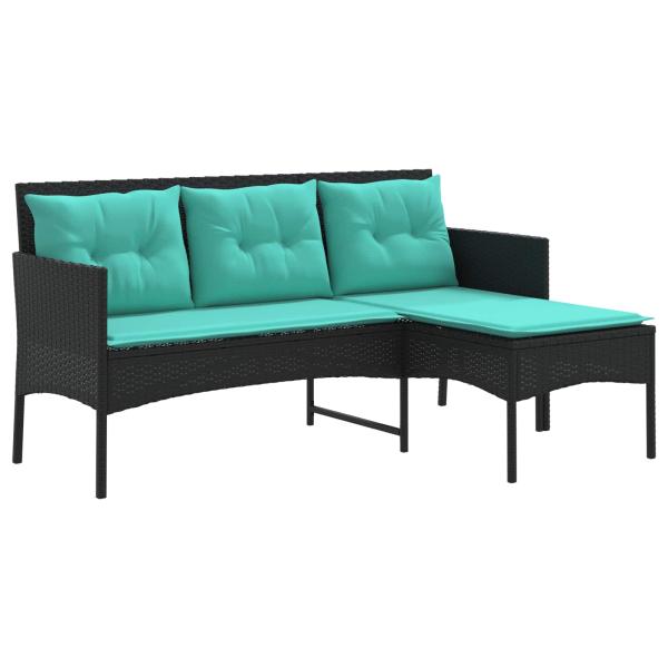 Gartensofa-set 2 Stk. Poly-Rattan