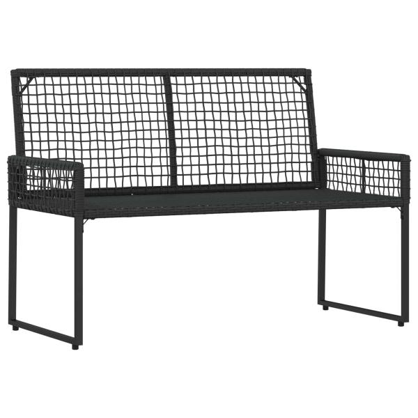 Bank Outdoor mit Kissen Schwarz und Türkis 118 x 55 x 82 cm
