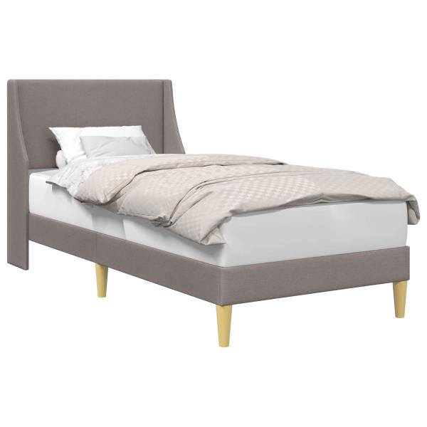 Bettrahmen Uni mit Kopfteil Taupe 90 x 190 cm Stoff