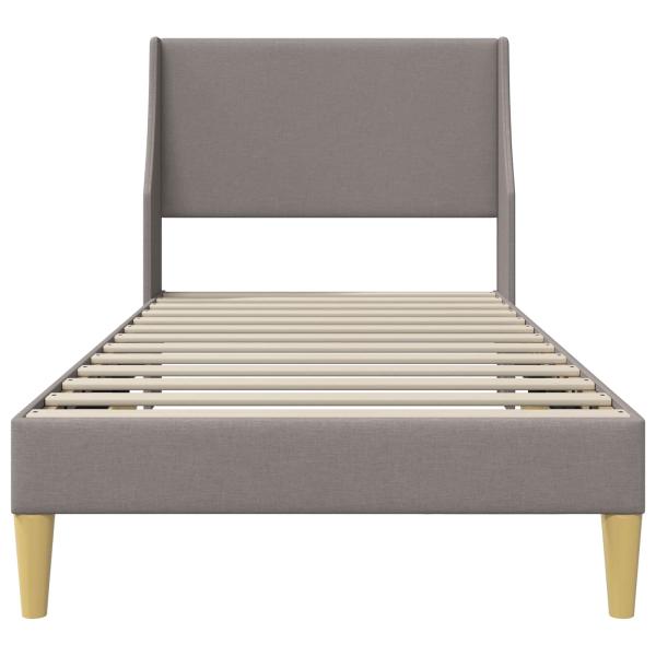 Bettrahmen Uni mit Kopfteil Taupe 90 x 190 cm Stoff