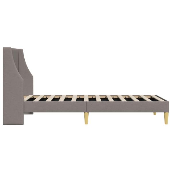 Bettrahmen Uni mit Kopfteil Taupe 90 x 190 cm Stoff