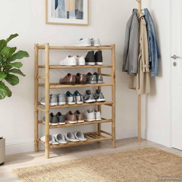ARDEBO.de - Schuhregal 68 x 28 x 96 cm Bambus Natur