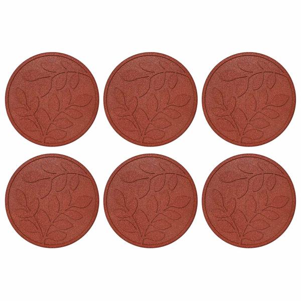 Gehwegstein 6 stk. Rot Ø 44 x 2 cm Gummi