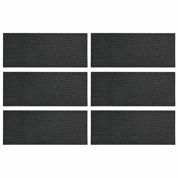 Gehwegstein 6 stk. Schwarz 60,5 x 25 x 2 cm Gummi