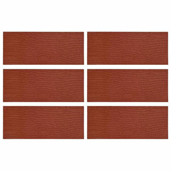 Gehwegstein 6 stk. Rot 60,5 x 25 x 2 cm Gummi