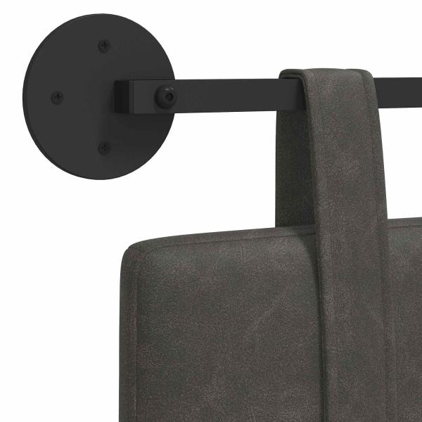 Hängendes Kopfteil Schwarz Antikes PU