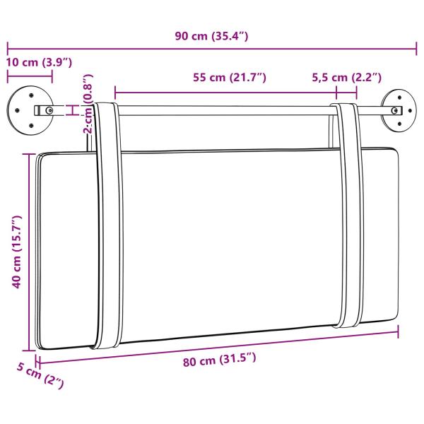Hängendes Kopfteil Grau Antikes PU
