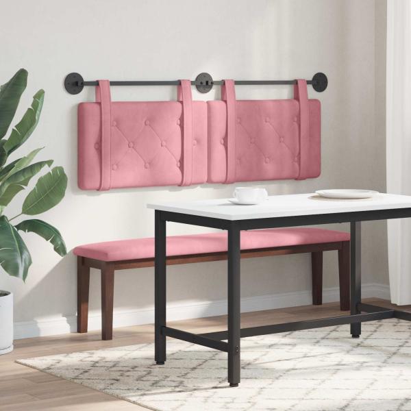 Hängendes Kopfteil Rosa Samt
