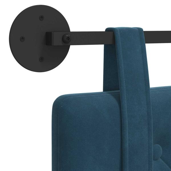 Hängendes Kopfteil Blau Samt