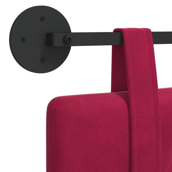 Hängendes Kopfteil Weinrot Samt