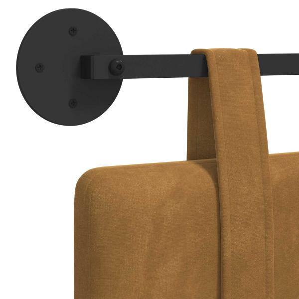 Hängendes Kopfteil Braun Samt