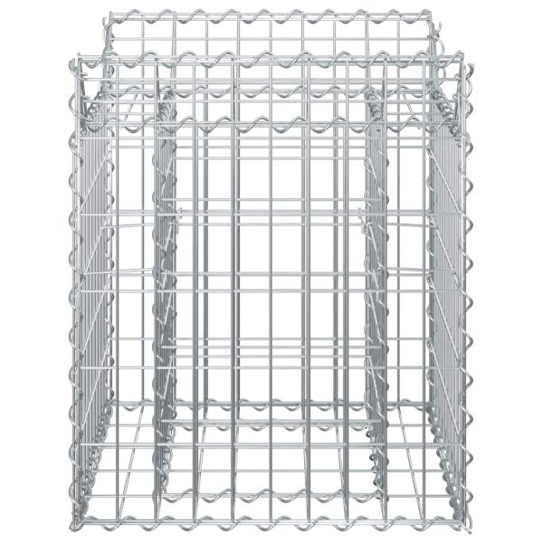 Gabionen-Hochbeet 50 x 50 x 60 cm Verzinkter Stahl Silber