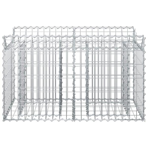 Gabionen-Hochbeet 100 x 50 x 60 cm Verzinkter Stahl Silber