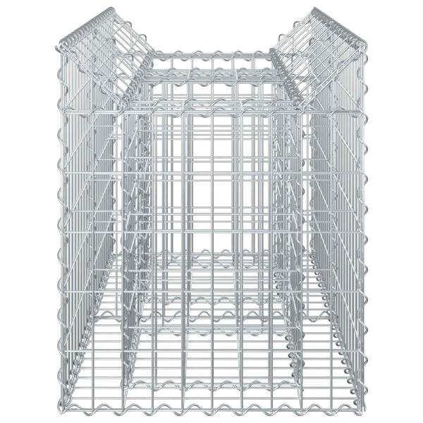 Gabionen-Hochbeet 100 x 50 x 60 cm Verzinkter Stahl Silber