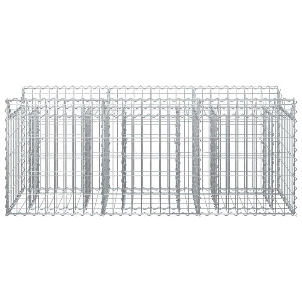 Gabionen-Hochbeet 150 x 50 x 60 cm Verzinkter Stahl Silber