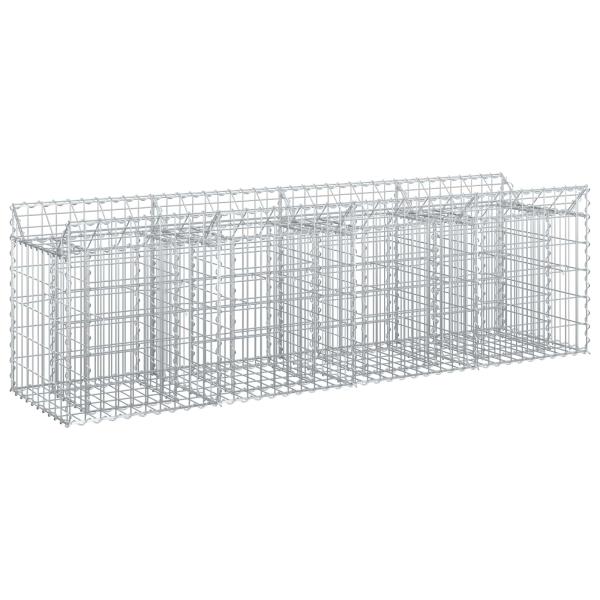 Gabionen-Hochbeet 200 x 50 x 60 cm Verzinkter Stahl Silber