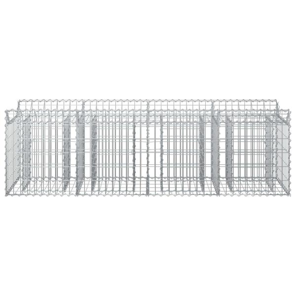 Gabionen-Hochbeet 200 x 50 x 60 cm Verzinkter Stahl Silber