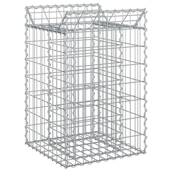 Gabionen-Hochbeet 50 x 50 x 80 cm Verzinkter Stahl Silber