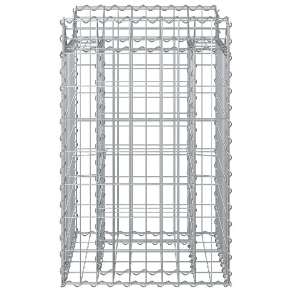 Gabionen-Hochbeet 50 x 50 x 80 cm Verzinkter Stahl Silber