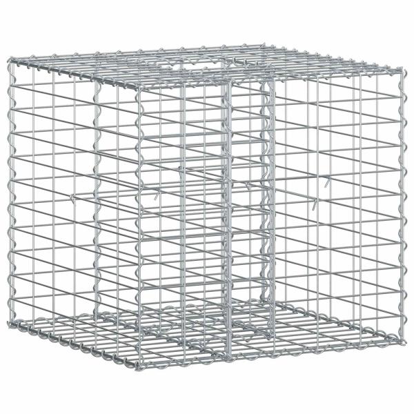 Gabionen-Hochbeet 60 x 60 x 55 cm Verzinkter Stahl Silber