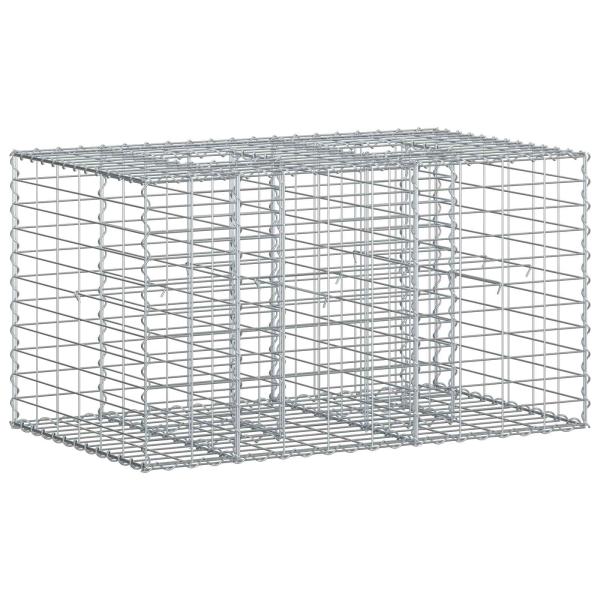 Gabionen-Hochbeet 100 x 60 x 55 cm Verzinkter Stahl Silber