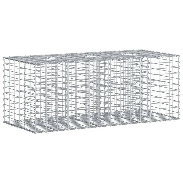 Gabionen-Hochbeet 140 x 60 x 55 cm Verzinkter Stahl Silber