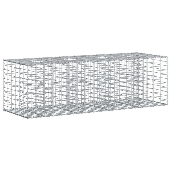 Gabionen-Hochbeet 180 x 60 x 55 cm Verzinkter Stahl Silber
