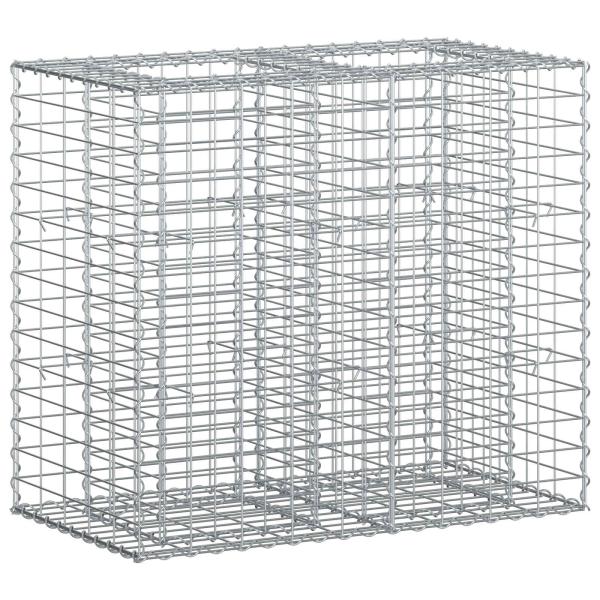 Gabionen-Hochbeet 90 x 50 x 80 cm Verzinkter Stahl Silber