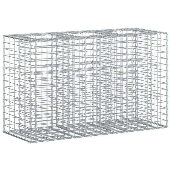 Gabionen-Hochbeet 130 x 50 x 80 cm Verzinkter Stahl Silber