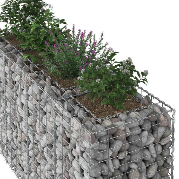 Gabionen-Hochbeet 170 x 50 x 80 cm Verzinkter Stahl Silber
