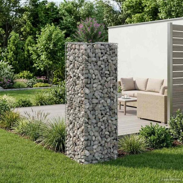ARDEBO.de - Gabionen-Hochbeet 50 x 50 x 150 cm Verzinkter Stahl Silber
