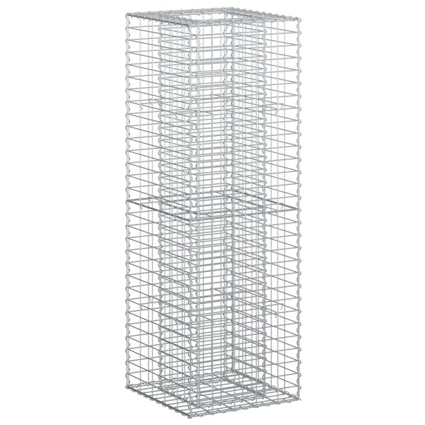 Gabionen-Hochbeet 50 x 50 x 150 cm Verzinkter Stahl Silber