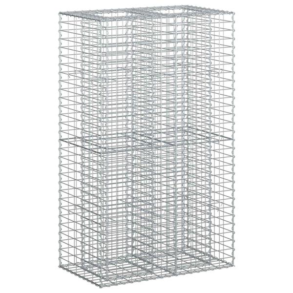 Gabionen-Hochbeet 90 x 50 x 150 cm Verzinkter Stahl Silber