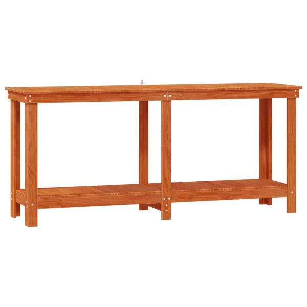 Werkbank Wachsbraun 180 x 50 x 80 cm Massives Kiefernholz