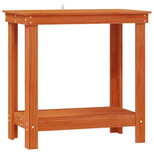 Werkbank Wachsbraun 80 x 50 x 80 cm Massives Kiefernholz