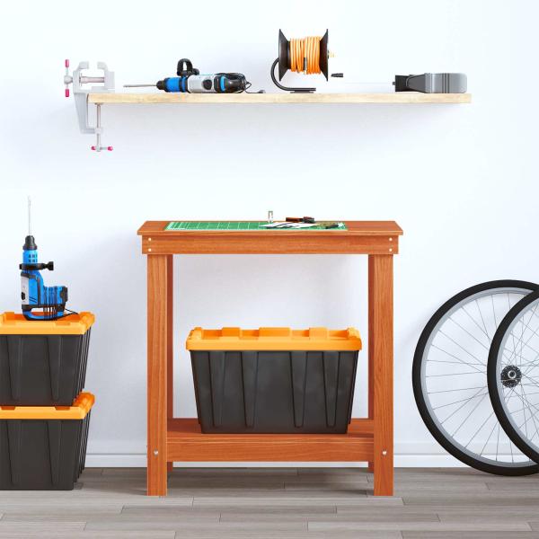 Werkbank Wachsbraun 80 x 50 x 80 cm Massives Kiefernholz