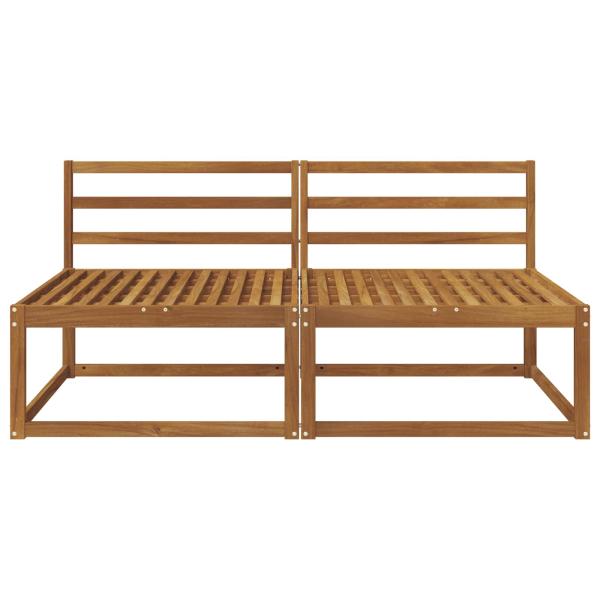2 Stück Outdoor Mittelsofa Natur 158 x 83 x 73 cm