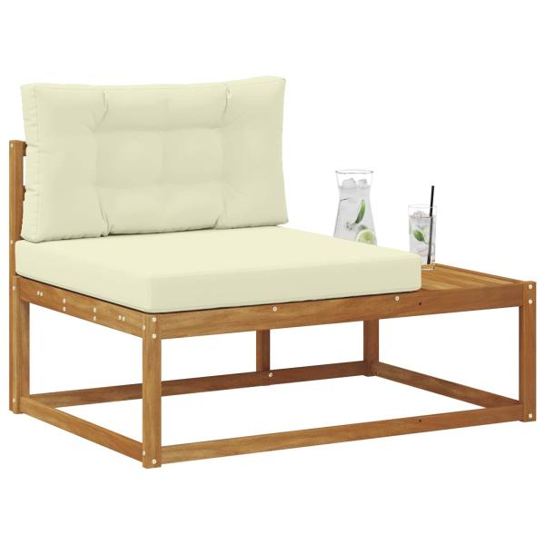 Outdoor Endsofa mit Kissen Natur 115 x 83 x 73 cm