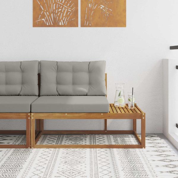 ARDEBO.de - Outdoor Endsofa mit Kissen Natur 115 x 83 x 73 cm