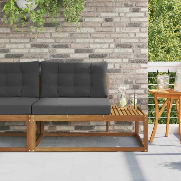 ARDEBO.de - Outdoor Endsofa mit Kissen Natur 115 x 83 x 73 cm