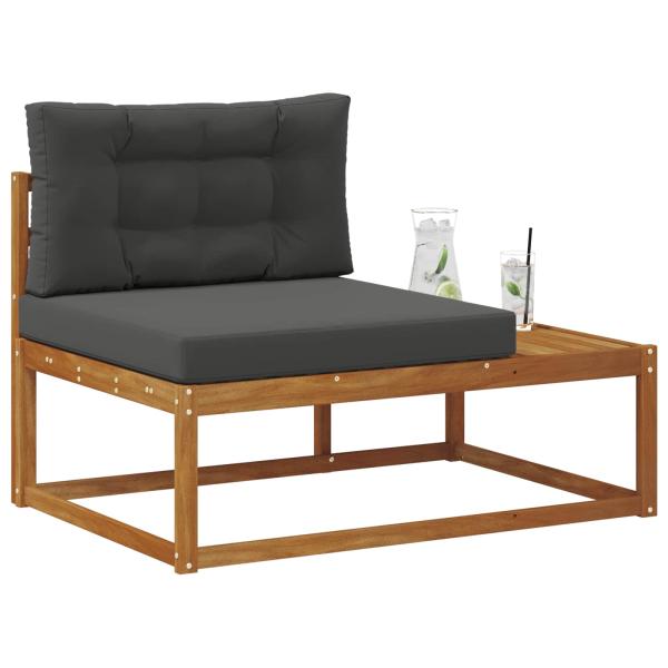Outdoor Endsofa mit Kissen Natur 115 x 83 x 73 cm