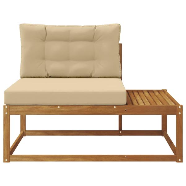 Outdoor Endsofa mit Kissen Natur 115 x 83 x 73 cm
