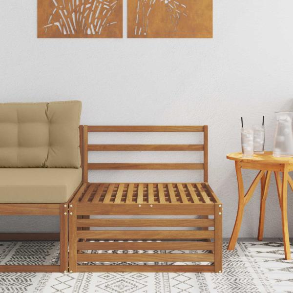 ARDEBO.de - Outdoor Mittelsofa Massivholz Akazie Natur 79 x 83 x 73 cm