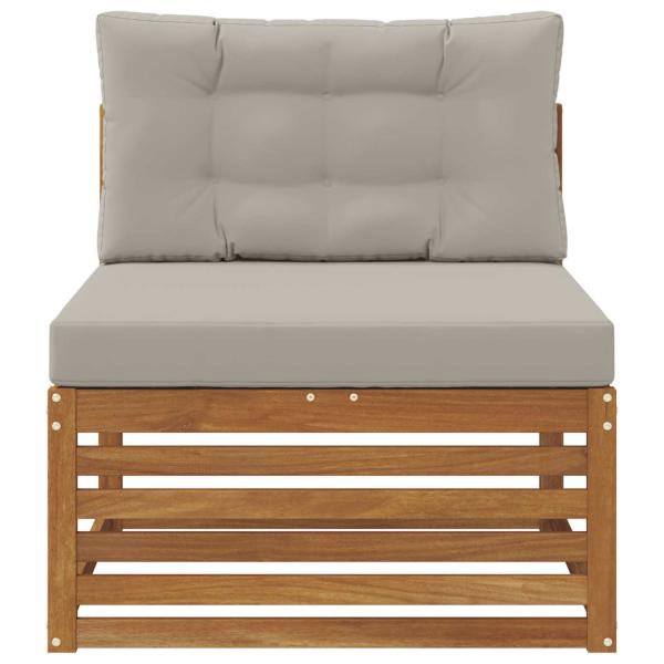 Outdoor Mittelsofa Massivholz Akazie Natur