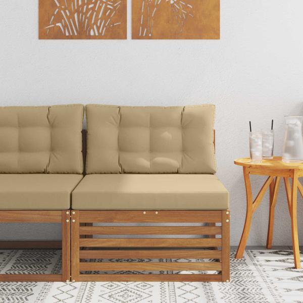ARDEBO.de - Outdoor Mittelsofa Massivholz Akazie Natur