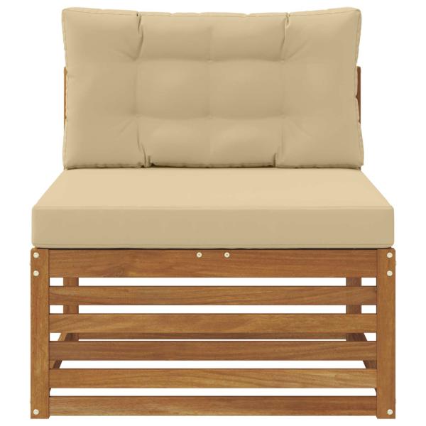 Outdoor Mittelsofa Massivholz Akazie Natur